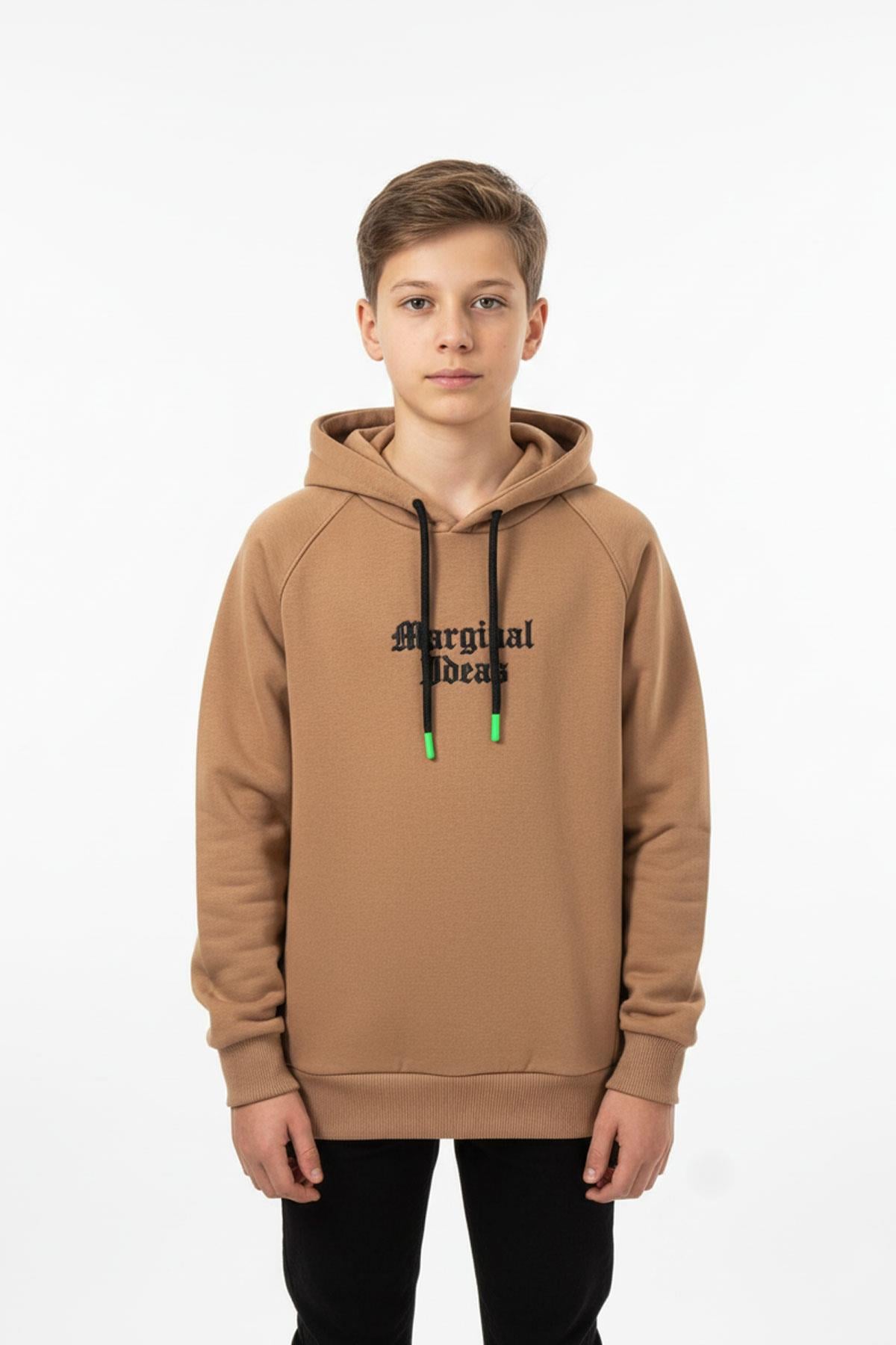 Kapşonlu Baskılı Erkek Çocuk Sweatshirt