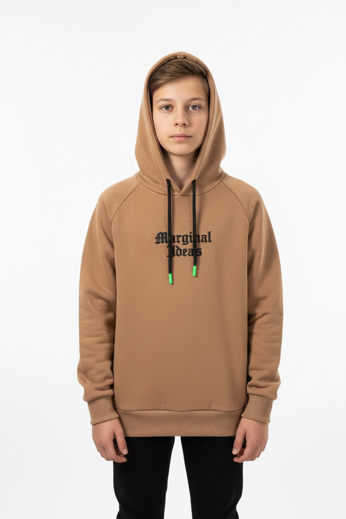 Kapşonlu Baskılı Erkek Çocuk Sweatshirt