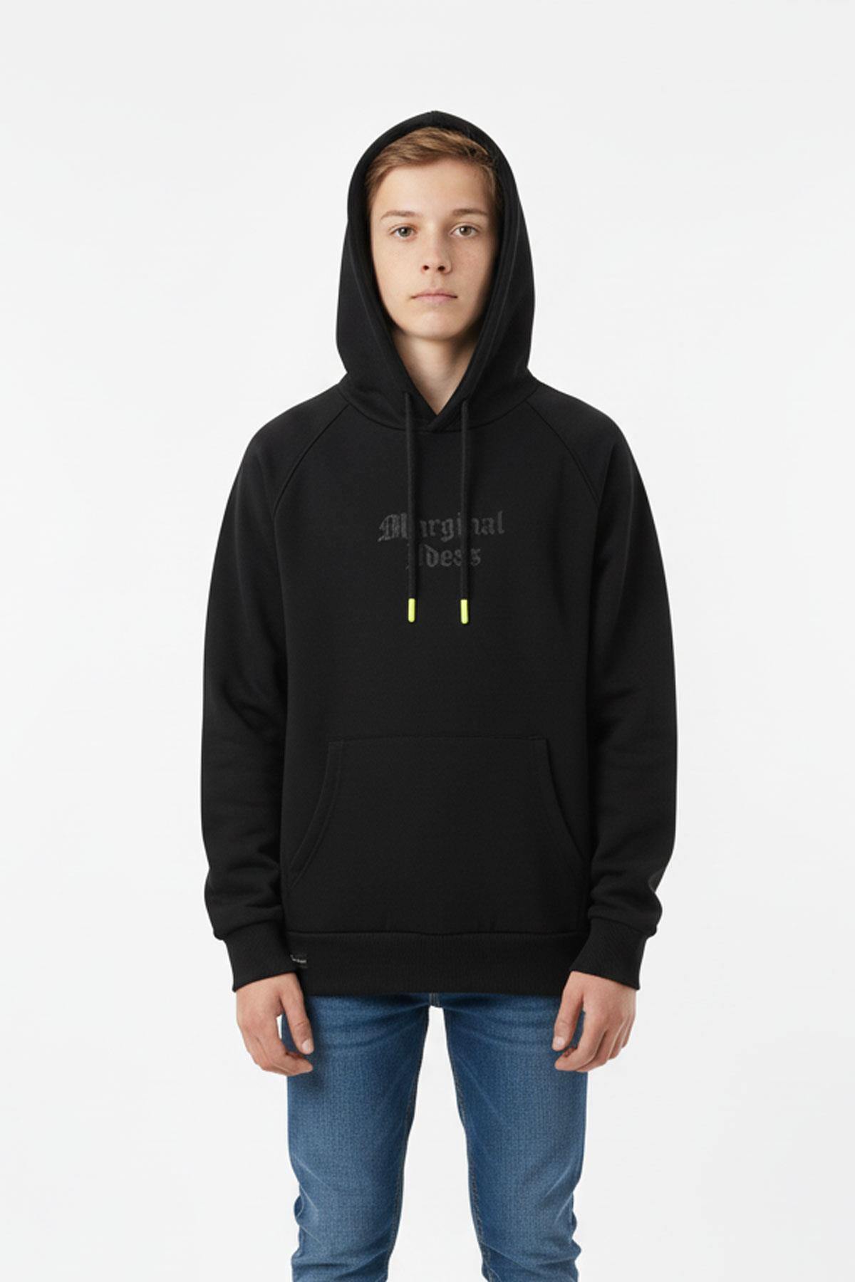 Kapşonlu Baskılı Erkek Çocuk Sweatshirt