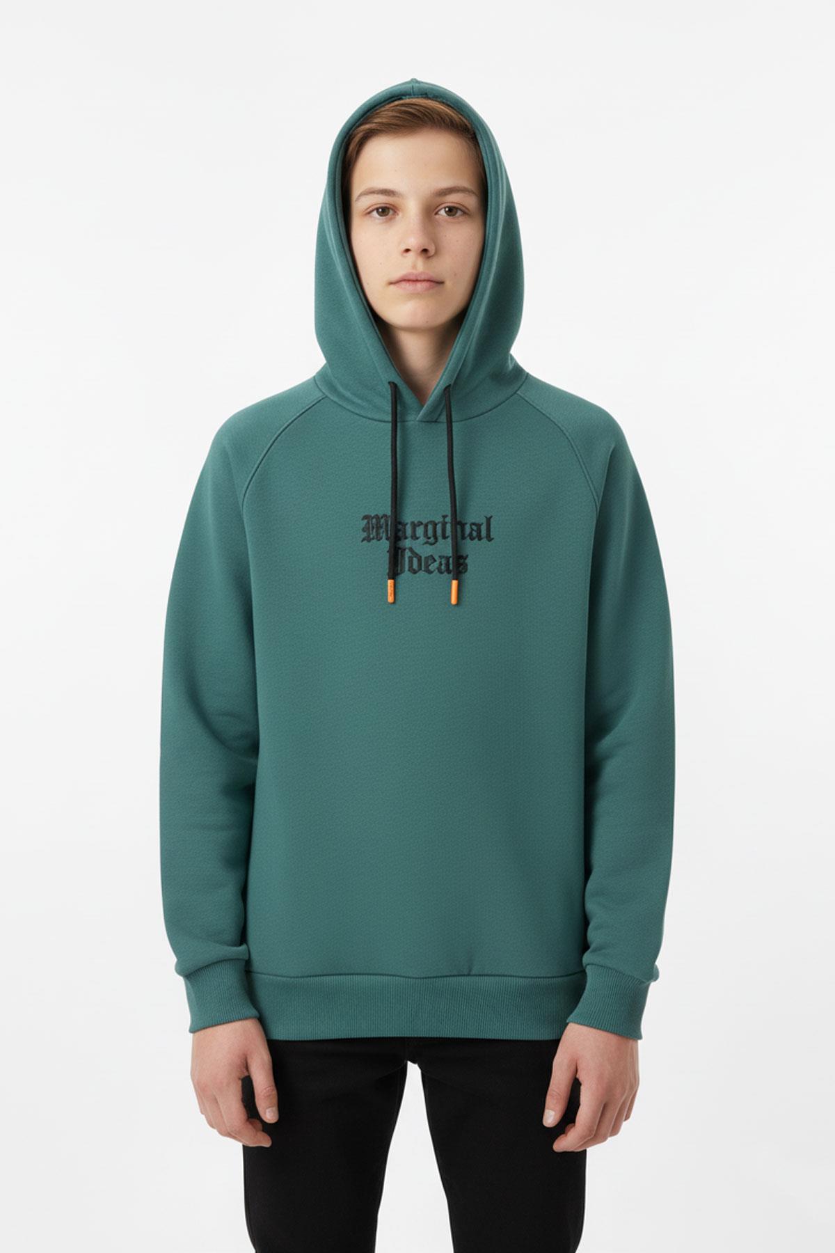Kapşonlu Baskılı Erkek Çocuk Sweatshirt