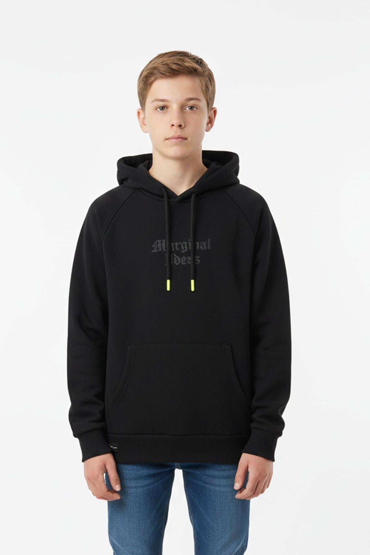 Kapşonlu Baskılı Erkek Çocuk Sweatshirt