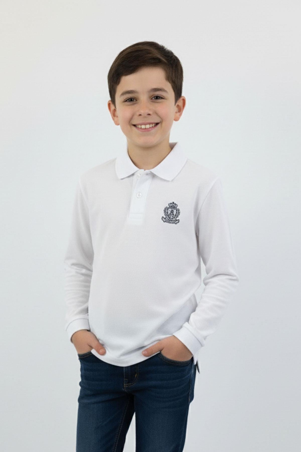Polo Yaka Basic Erkek Çocuk Sweatshirt
