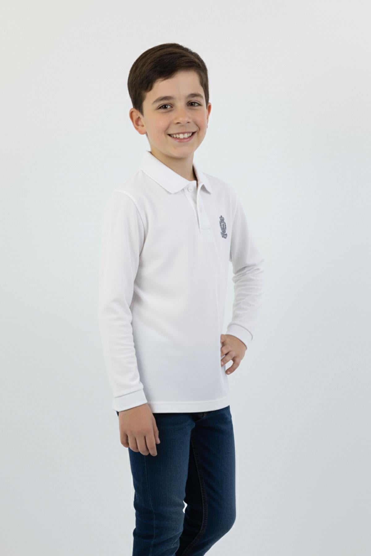 Polo Yaka Basic Erkek Çocuk Sweatshirt