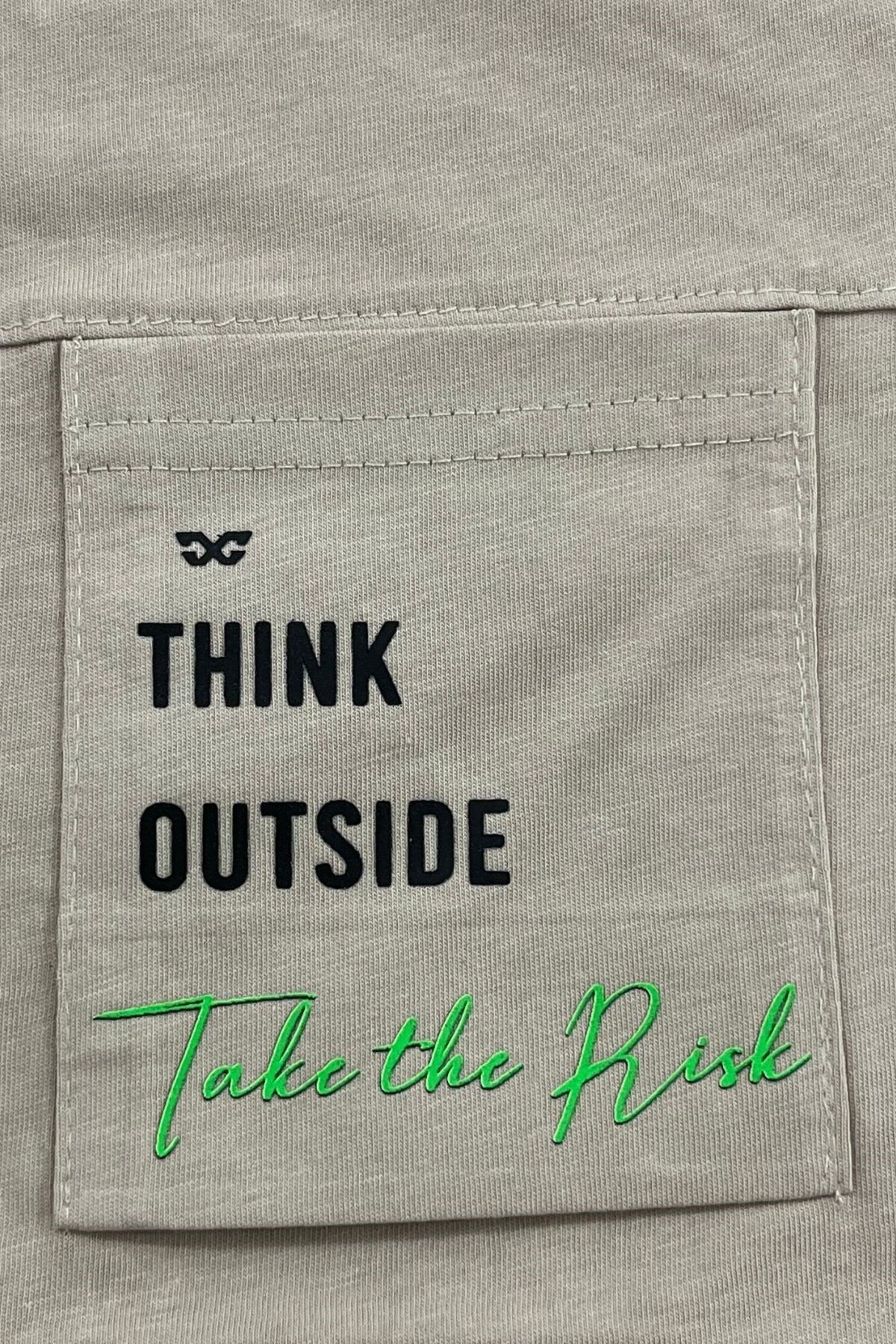 Think Outside Baskılı Pamuk Erkek Çocuk Tişört
