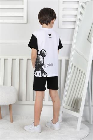 Mickey Baskı Erkek Çocuk Şortlu Takım