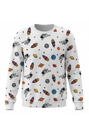 Erkek Çocuk Uzay Desenli Pamuklu Mevsimlik Pijama Takımı