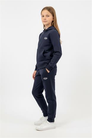 Fermuarlı Kapüşonlu Cepli Unisex Çocuk Eşofman Takımı