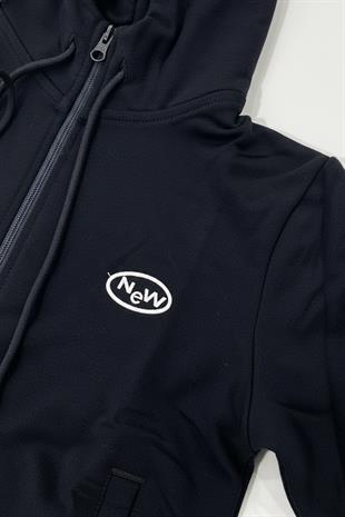 Fermuarlı Kapüşonlu Cepli Unisex Çocuk Eşofman Takımı