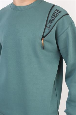 Fermuarlı Respect Baskılı Siyah Erkek Çocuk Sweatshirt