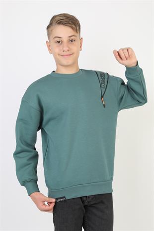 Fermuarlı Respect Baskılı Siyah Erkek Çocuk Sweatshirt