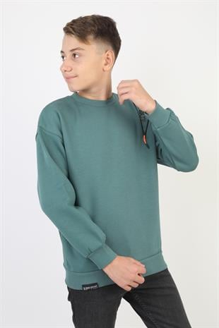 Fermuarlı Respect Baskılı Siyah Erkek Çocuk Sweatshirt