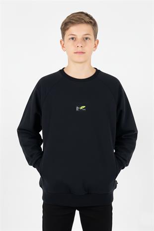 Kanguru Cepli Baskılı Detaylı Erkek Çocuk Sweatshirt