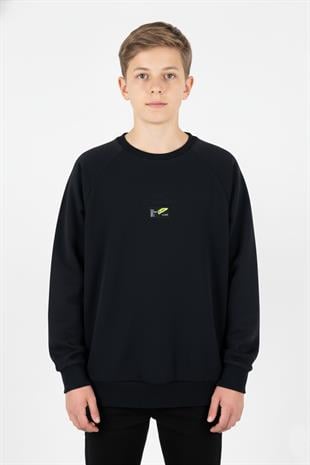 Kanguru Cepli Baskılı Detaylı Erkek Çocuk Sweatshirt