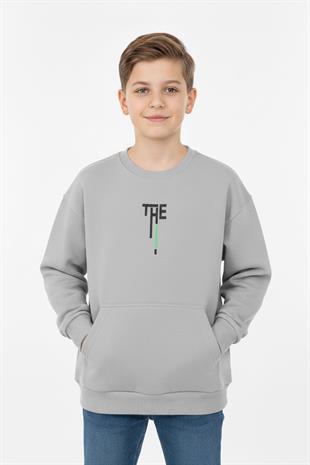 Kanguru Cepli Bisiklet Yaka Erkek Çocuk Sweatshirt
