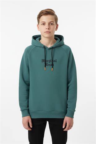 Kapşonlu Baskılı Erkek Çocuk Sweatshirt