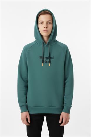 Kapşonlu Baskılı Erkek Çocuk Sweatshirt