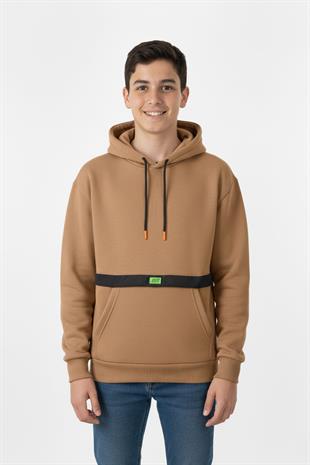 Kapşonlu Kanguru Cepli Detaylı Erkek Çocuk Sweatshirt