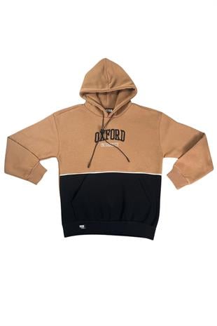 Kapşonlu Oxford Baskılı Kanguru Cepli Kız Çocuk Sweatshirt