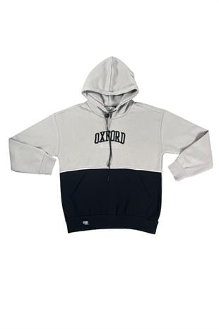 Kapşonlu Oxford Baskılı Kanguru Cepli Kız Çocuk Sweatshirt