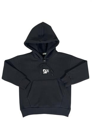 Kapüşonlu Art Baskılı Kanguru Cepli Kız Çocuk Sweatshirt