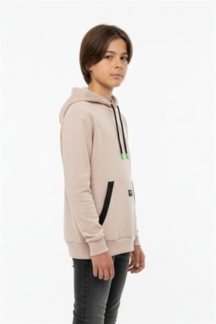 Kapüşonlu Kanguru Cepli 2 İplik Mevsimlik Erkek Çocuk Sweatshirt