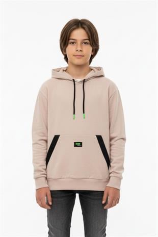Kapüşonlu Kanguru Cepli 2 İplik Mevsimlik Erkek Çocuk Sweatshirt