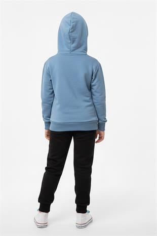 Kapüşonlu Kanguru Cepli 2 İplik Takım %100 Pamuk Mevsimlik Kız Çocuk Alt Üst