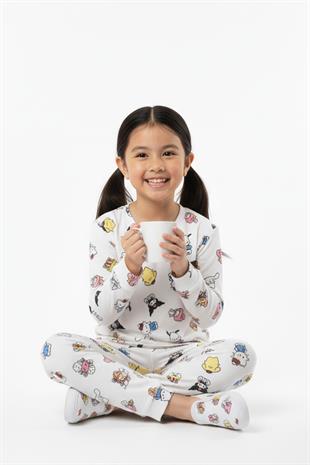 Kız Çocuk Sevimli Karakterli Mevsimlik Rahat Pijama Takımı