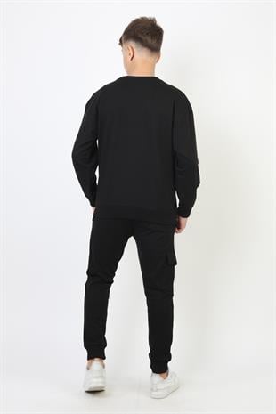 Mevsimlik Respect Baskılı 2 İplik %100 Pamuk 2 İplik Uzun Kollu Erkek Çocuk Sweatshirt