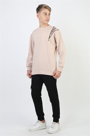 Mevsimlik Respect Baskılı 2 İplik %100 Pamuk 2 İplik Uzun Kollu Erkek Çocuk Sweatshirt