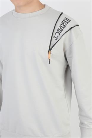 Mevsimlik Respect Baskılı 2 İplik %100 Pamuk 2 İplik Uzun Kollu Erkek Çocuk Sweatshirt