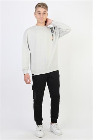 Mevsimlik Respect Baskılı 2 İplik %100 Pamuk 2 İplik Uzun Kollu Erkek Çocuk Sweatshirt