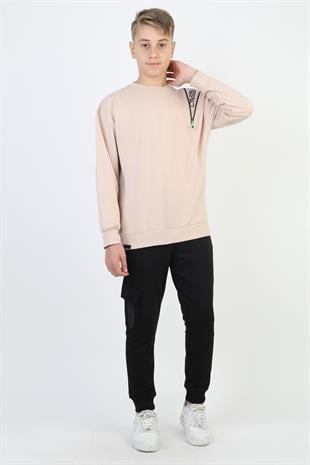 Mevsimlik Respect Baskılı 2 İplik %100 Pamuk 2 İplik Uzun Kollu Erkek Çocuk Sweatshirt