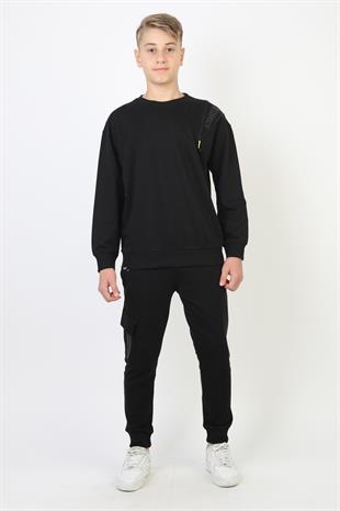 Mevsimlik Respect Baskılı 2 İplik %100 Pamuk 2 İplik Uzun Kollu Erkek Çocuk Sweatshirt