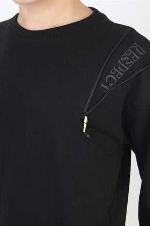 Mevsimlik Respect Baskılı 2 İplik %100 Pamuk 2 İplik Uzun Kollu Erkek Çocuk Sweatshirt