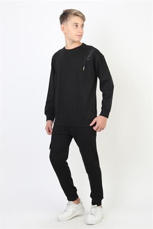 Mevsimlik Respect Baskılı 2 İplik %100 Pamuk 2 İplik Uzun Kollu Erkek Çocuk Sweatshirt