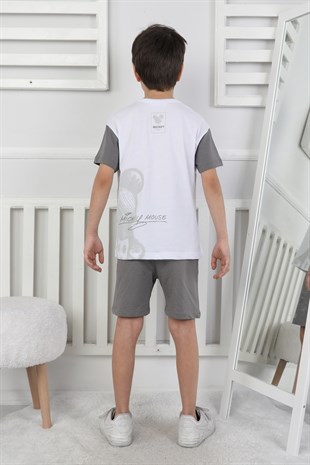 MOUSE Baskı GRİ Erkek Çocuk Şortlu Takım