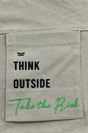 Think Outside Baskılı Pamuk Erkek Çocuk Tişört
