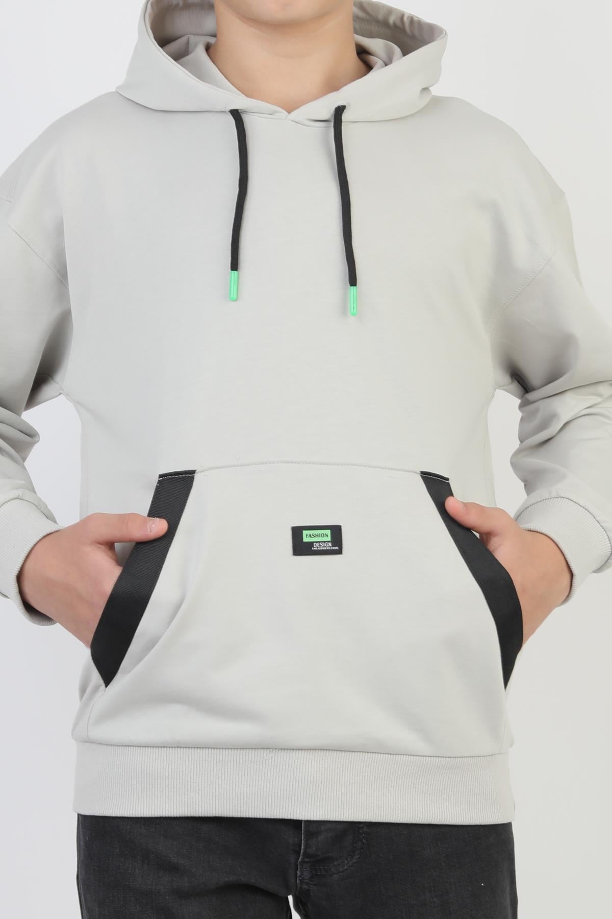 Kapüşonlu Kanguru Cepli Erkek Çocuk Sweatshirt