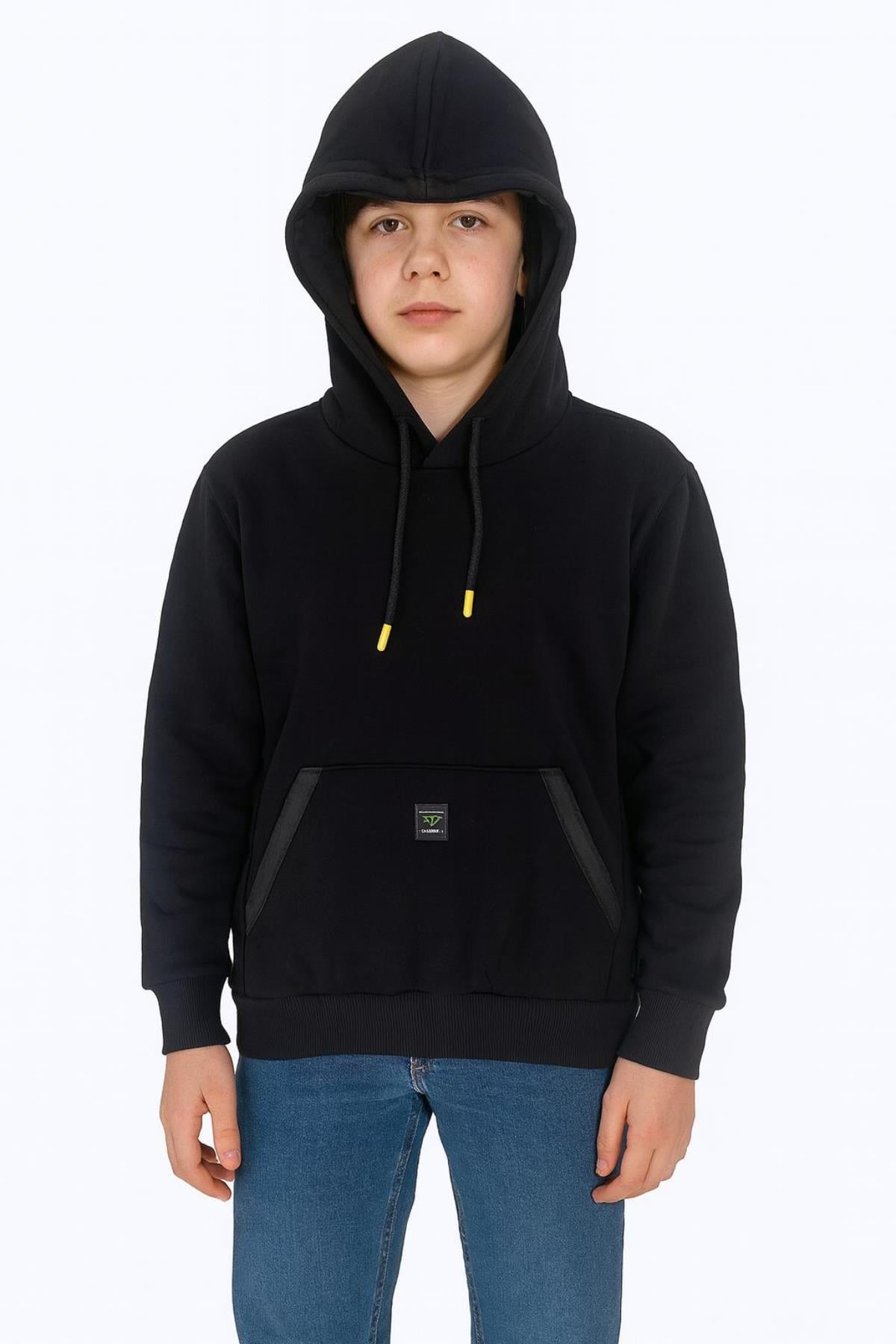 Kapüşonlu Kanguru Cepli Erkek Çocuk Sweatshirt