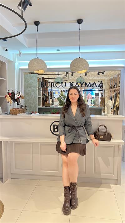 KAHVE ÇİZGİLİ BLAZER CEKET