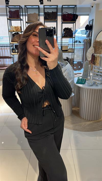 ORİJİNAL MARKA BAĞLAMALI CROP HIRKA