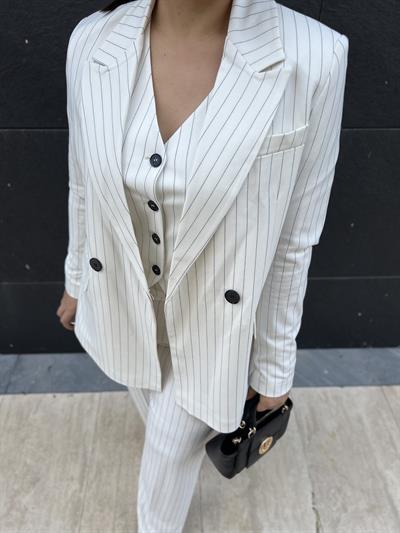 SİYAH ÇİZGİLİ BLAZER CEKET