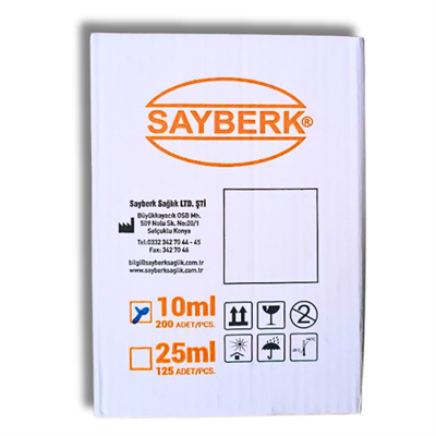 10 ML 2 Parçalı  İğneli Enjektör (Sayberk)
