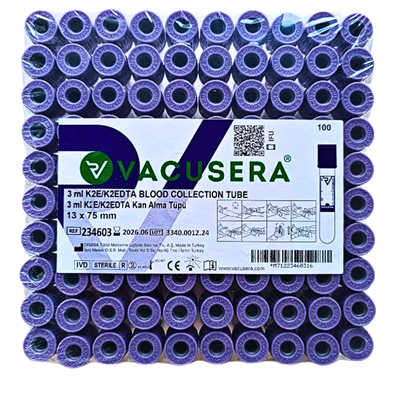 3 ML K2 Edtalı Hemogram Tüp (Mor Kapak)
