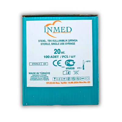 İnmed 20 ML 3p Yeşil Uzun Uç Enjektör