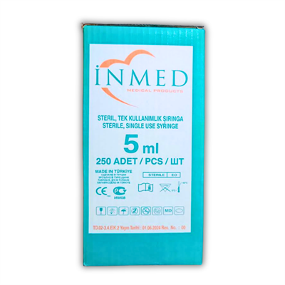 İnmed 5 ML Kısa Pembe Uç 3p  İğnelı Şırınga