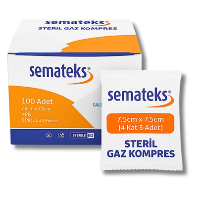 Steril Gazlı Bez Spanç 7.5*7.5 4 Kat