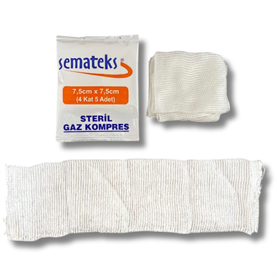 Steril Gazlı Bez Spanç 7.5*7.5 4 Kat