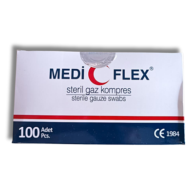 X-Raysiz Steril Gazlı Bez  7,5*7,5 Cm   4 Kat